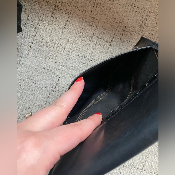 VTG Rolfs Black Leather Floral Wallet - Picture 7 of 12